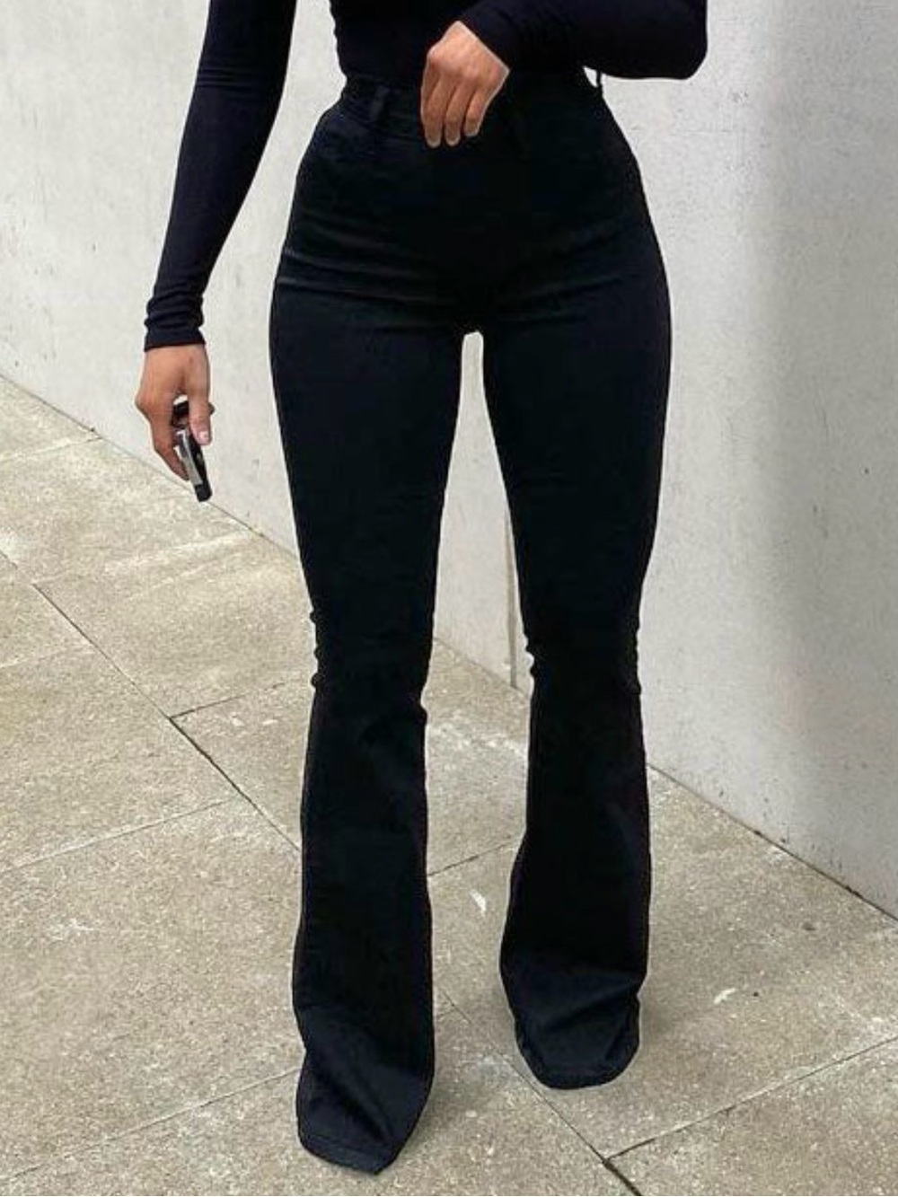 Fashion Nova High Rise Black Flare Jeans